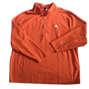 Adidas 1/4 Zip Pullover Sweater Orange Mens 2XB